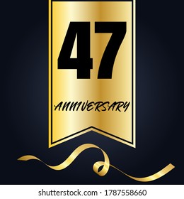 Celebración del 47 aniversario, diseño vectorial para celebraciones, tarjetas de invitación y tarjetas de felicitación