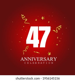 47 year anniversary celebration, vector design for celebrations, invitation cards and greeting cards