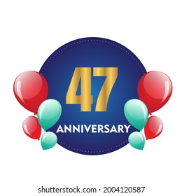47 year anniversary celebration, vector design for celebrations, invitation cards and greeting cards
