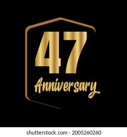 Celebración del 47 aniversario, diseño vectorial para celebraciones, tarjetas de invitación y tarjetas de felicitación