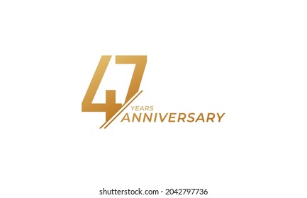47 Year Anniversary Celebration Vector. Happy Anniversary Greeting Celebrates Template Design Illustration