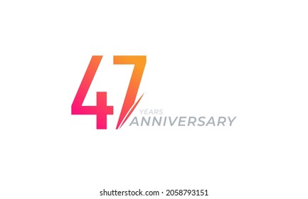 47 Year Anniversary Celebration Vector. Happy Anniversary Greeting Celebrates Template Design Illustration