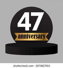 47 year anniversary celebration, vector design for celebrations, invitation cards and greeting cards