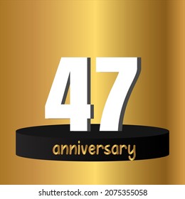 47 year anniversary celebration, vector design for celebrations, invitation cards and greeting cards