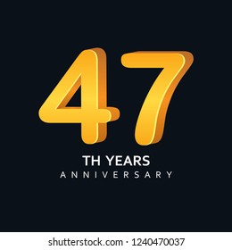 47 Year Anniversary Vector Template Design Illustration.