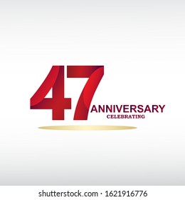 47 Year Anniversary Vector Template Design Illustration