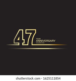47 Year Anniversary Vector Template Design Illustration
