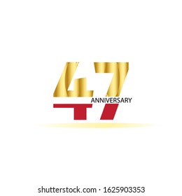 47 Year Anniversary Vector Template Design Illustration