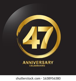 47 Year Anniversary Vector Template Design Illustration