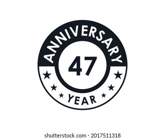 Diseño vectorial de placa de 47 años