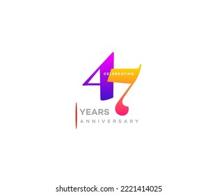 47 years anniversary or birthday celebration design template Vector.