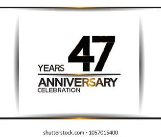 47 years anniversary black color simple design isolated on white background for celebration