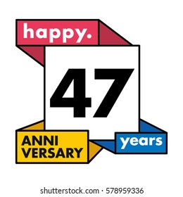 47 Years Anniversary Celebration Design.