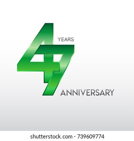 47 Years Anniversary Celebration green Design logo
