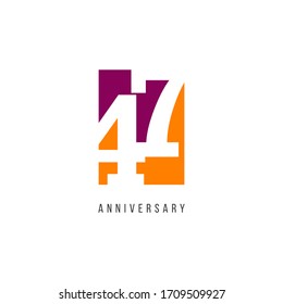 47 Years Anniversary Celebration Logo Vector Template Design Illustration