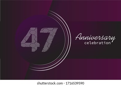 47 years anniversary celebration logo vector template design 