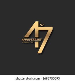 47 years anniversary celebration logotype with elegant modern number gold color for celebration