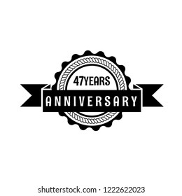 47 years anniversary celebration simple emblem, label, badge, logo,seal. vintage logo, 47 year sign, jubilee, greeting card