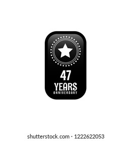 47 years anniversary celebration simple emblem, label, badge, logo,seal. vintage logo, 47 year sign, jubilee, greeting card