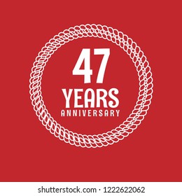 47 years anniversary celebration simple emblem, label, badge, logo,seal. vintage logo, 47 year sign, jubilee, greeting card