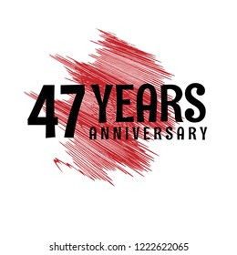47 years anniversary celebration simple emblem, label, badge, logo,seal. vintage logo, 47 year sign, jubilee, greeting card
