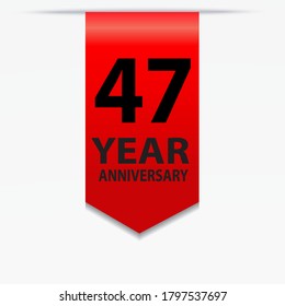 47 Years Anniversary Celebration Vector Template Design Illustration