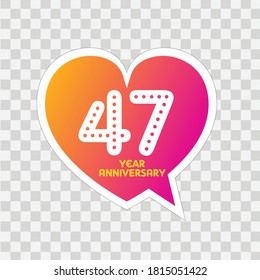 Ilustración de diseño de plantillas vectoriales de celebración de 47 años