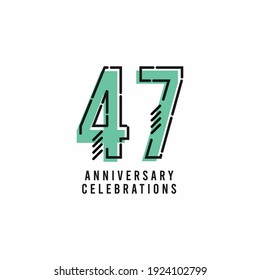 Ilustración de diseño de plantillas vectoriales de celebración de 47 años