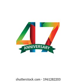 47 Years Anniversary Celebration Vector Template Design Illustration