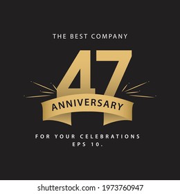 47 Years Anniversary Celebration Vector Template Design Illustration