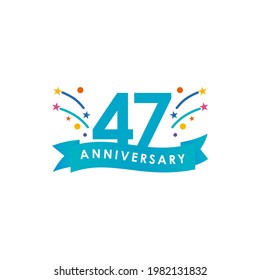 47 Years Anniversary Celebration Vector Template Design Illustration. Vector Eps10