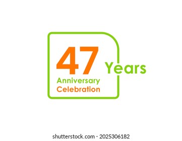 47 Jahre Jubiläum Vector Template Design Illustration