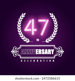 47 years anniversary celebration vector template design illustration