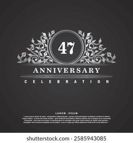 47 years anniversary celebration vector template design illustration