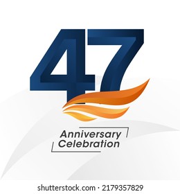 47 years anniversary design template. vector template illustration