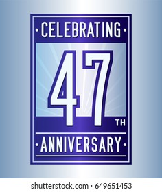 47 years anniversary design template. Vector and illustration
