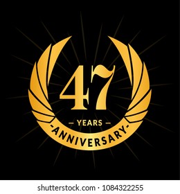 47 years anniversary. Elegant anniversary design. 47 years logo.