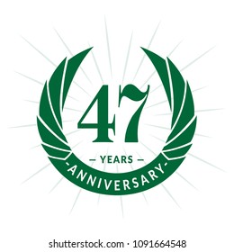 47 years anniversary. Elegant anniversary design. 47 years logo.