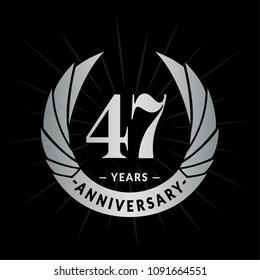 47 years anniversary. Elegant anniversary design. 47 years logo.