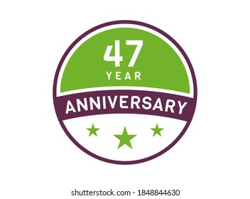 47 Jahre Jubiläum-Bild, 47 Jahre Jubiläum-Logo einzeln auf weißem Hintergrund