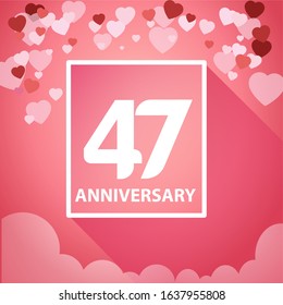 47 Years Anniversary Logo Celebration With Love