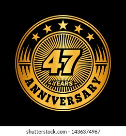 47 years anniversary. Anniversary logo design. Vector and illustration.