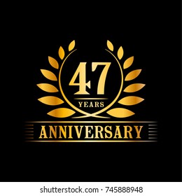 47 years anniversary logo template.