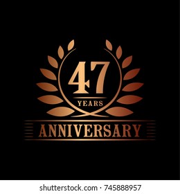47 years anniversary logo template.
