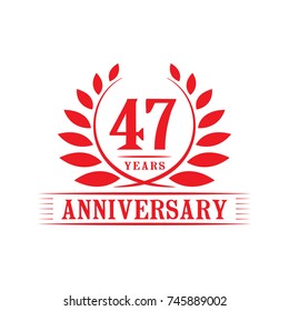 47 years anniversary logo template.