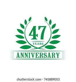 47 years anniversary logo template.