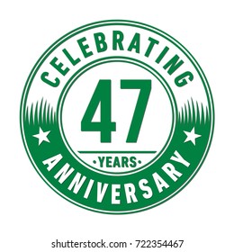 47 years anniversary logo. Vector and illustration.