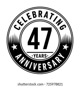 47 years anniversary logo. Vector and illustration.