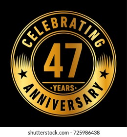 47 years anniversary logo. Vector and illustration.