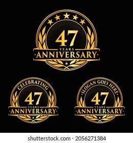 47 years anniversary set. 47th celebration logo collection. Vector and illustration. 